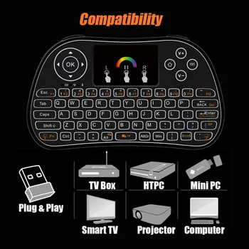 I86 Apšvietimu Belaidės Mini Klaviatūra ir Nuotolinio Valdymo Spalvinga Apšvietimo Oro Pelės Android TV Box IPTV Xbox PS3 Gamepad pk I8