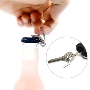 Praktinių Alaus Butelio Atidarytuvas Mini Keychain Raktų Žiedas Mažas Įrankis Nerūdijančio Plieno paketų prižiūrėtojų raktinę ENA88