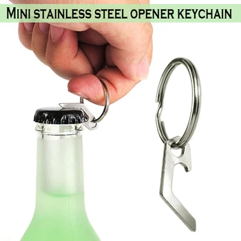 Praktinių Alaus Butelio Atidarytuvas Mini Keychain Raktų Žiedas Mažas Įrankis Nerūdijančio Plieno paketų prižiūrėtojų raktinę ENA88