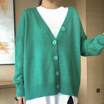 Kad vientisos spalvos megztinis kailis moteriškos pavasario ir rudens laikotarpiu ir han edition tiesiai sudaryta nauja tingus vėjas interneto