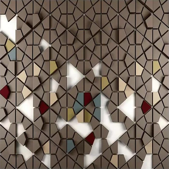 Dekoratyvinės tapetų 3d kietas daugiakampiai mozaikos plytelių šiuolaikinės TELEVIZIJOS fono sienos popieriaus