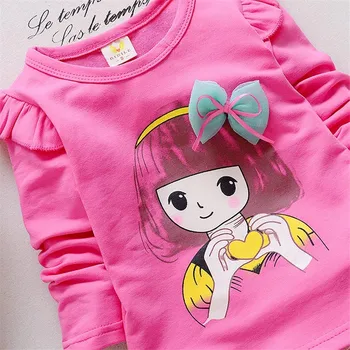 BibiCola Pavasarį, Rudenį kūdikių mergaičių drabužių rinkiniai uosto komplektus vaikas, Bamblys vaikų marškinėliai+kelnės kūdikiams, drabužių komplektai vaikams 2 vnt