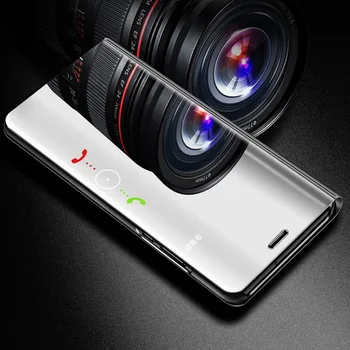 Smart Veidrodis Peržiūrėti Apversti Telefoną Atveju Xiaomi Redmi 9 Pastaba 9S 8T 8 7 6 Pro K20 K30 PU Odos Stovėti Padengti Redmi 8 8A Shell 20
