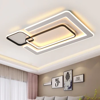 Šiuolaikinių LED lubų šviesos, gyvenimo kambario, miegamasis blizgesį de plafond moderne rungtynių plafonnier baltas juodas LED lubų šviestuvas WF1117