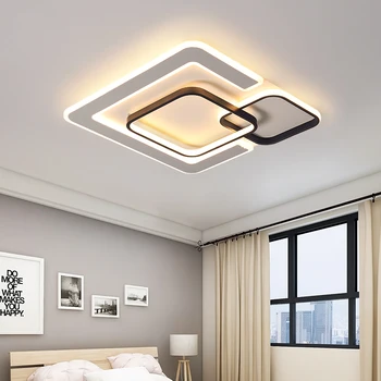 Šiuolaikinių LED lubų šviesos, gyvenimo kambario, miegamasis blizgesį de plafond moderne rungtynių plafonnier baltas juodas LED lubų šviestuvas WF1117
