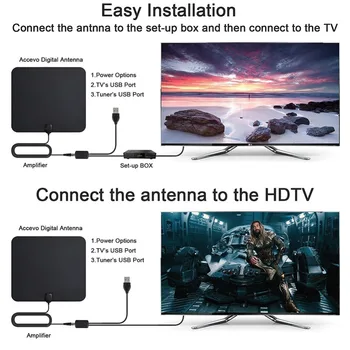 4K HDTV 1080p/ATSC Skaitmeninės TV Antenos tolimojo Stiprintuvo Tęsiasi Asortimentą DVB-T2 Antena