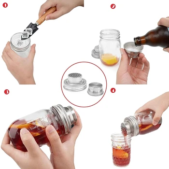 8 Paketus Mason Jar Shaker Dangteliai, Maišytuvo Viršuje Reguliariai Mason Jar, Purtyklė, Dangčiai, Mini Mason Indai