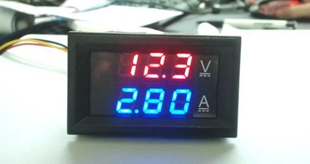 50pcs 10A Voltmeter Ammeter Mėlyna Raudona Dual Amp Voltų Įtampa Srovės Matuoklio Indikatorius, Testeris Skydelis Skaitmeninis LED Ekranas