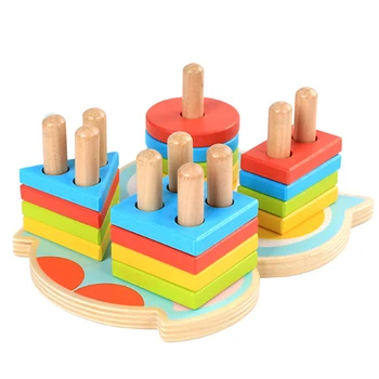 Žaislai Švietimo Mediniai Geometrinio Rūšiavimo Lenta Montessori Vaikų Švietimo Žaislai Statybos Įspūdį Vaikų Dovanų