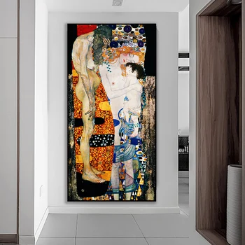 Gustav Klimt Trijų Amžiaus Moteris, Aliejus, Drobė, Tapyba, Plakatas Spausdinimo Skandinavijos Sienos Meno Nuotrauką Kambarį namų dekoro