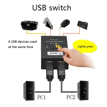 TAI-Gerai USB Spausdintuvo Bendrinimą Prietaisas Gali Būti Prijungtas prie USB Optinį Diską, Multi-Kompiuterio Konverteris, Klaviatūrą ir Pelę Jungiklis