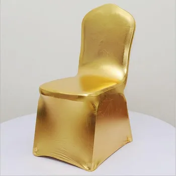 Aukštos Kokybės Kėdė Apima 10 VNT Aukso Naujas Lycra Spandex Kėdžių dangose Dangtelis, Vestuvės, Viešbučiai, Papuošalai DHL Nemokamai