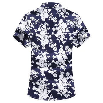Nauja Vasaros Folk Stiliaus Mados Gėlių Marškiniai vyriški Laisvalaikio Marškinėliai trumpomis Rankovėmis Viršų Atostogų Paplūdimys marškinėliai Plius dydis 5XL 6XL 7XL