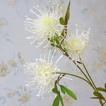 3 Galvutės Leucospermum Dirbtinės Gėlės, Vestuvių Dekoravimas Flores Artificiales Plastiko Netikrą Gėlių, Augalų Fleur Artificielle