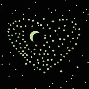 Karšto 100vnt 3D Šviesos Žvaigždė Lipdukas Švyti Tamsoje Sienos Lipdukai Liuminescencinės Lubų Lipdukai, Vaikų Kambario, Miegamojo Apdaila