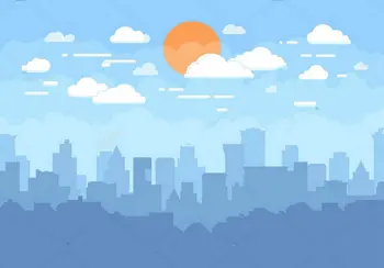 Mėlynas Dangus, Balti Debesys Saulės Miesto Panorama nuotrauką fone Aukštos kokybės Kompiuteris spausdinti vaikams, vaikams šeimų