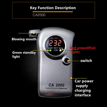 CA2000 Breathalyzer Skaitmeninis Asmens Profesinės Alkoholio Detektorius Pučia Vyno Testeris