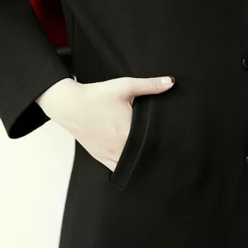 2020 Moterys Pavasarį, Rudenį Ilgos Tranšėjos Paltai Nauji Didelio Dydžio moteriški Atvartas ilgomis Rankovėmis Prarasti Švarkelis moterų Black Viršutiniai drabužiai M72