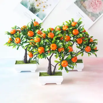 1Pc Dirbtinių Vaisių Apelsinų Medis Bonsai Vaisių Biure Sodo Darbalaukio Šalis Dekoro Namų Dirbtinis, Netikras Vazoninių Ornamentu