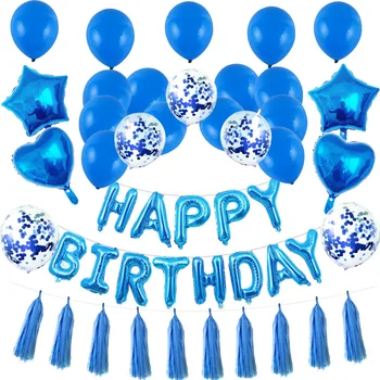 1 rinkinys su gimtadieniu laiško antraščių starta konfeti latekso lateksiniai balionai gimtadienio dekoracijos