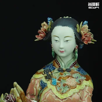 Shiwan lėlės kapitonas baudos ponios senovės duomenys dekoruoti gyvenimo ir Tianqi rankų darbo keramikos amatai kūrybos