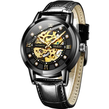 Vyrų Reikalas Prekės Automatinis Mechaninis laikrodis Pasienio Populiarus Tuščiaviduriai DiamondInlaid Šviesos Vandeniui vyriški Žiūrėti