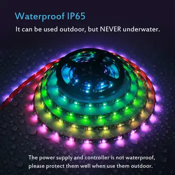WS2811 12V Naudojamos RGB LED Juostelės Žibintai Rinkinys su Nuotolinio valdymo pultelis ir Maitinimo, 16,4 ft 150 Led Svajonė Spalvos Juosta ST20