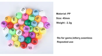 Vienos Pakuotės Spalvos Ping Pong Skaičių Kamuoliukus 40mm 2.3 g Pramogų Loterijos Maišyti Spalvas, Žaidimų ir Veiklos Reklama