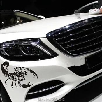 3D automobilių stiliaus automobilio priekinį dangtelį mielas skorpionas automobilių apdailos lipdukai Benz klavišą w204 w211 gla usb w213 žiūrėti cls350 viano slk