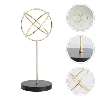 1pc Darbalaukio Rutulio Formos Ornamentu Metalo Šiaurės Dekoro Geometrinis Dekoras (Golden)