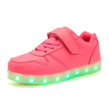 šviesos Sportbačiai Bateliai Led Šviesos Vaikai, Vaikai apšvietimo batai USB Įkrovimo Mergaitės Berniukai Šviesą, Spindinčią Batų Dydis 25-37 7Colour