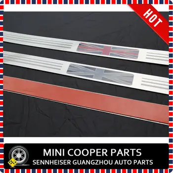 Nauja nerūdijančio plieno Medžiagos UV apsauga Juoda Sąjungos Jack Stiliaus Durų Slenksčio Plokštė mini cooper S R56 tik (2 vnt/Komplektas)