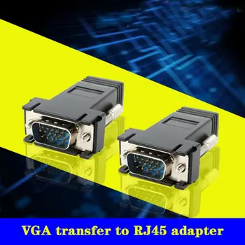 VGA Extender Vyrų Lan Cat5 Cat5e/6 RJ45 Ethernet Moterų Konverteris Adapteris