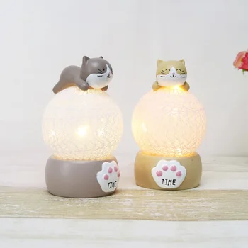 Cute kačių dovanų kamuolys lemputė dovanų dekoravimas gimtadienio dekoracijas, šilta šviesa naktiniai staleliai, lempa kūrybos vaikų miegamasis