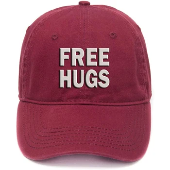 Lyprerazy Vyrai Moterys Unisex Hip-Hop Kietas Pulko Spausdinimo Free Hugs Vintage Plauti Medvilnės Reguliuojamas Beisbolo Kepuraitę