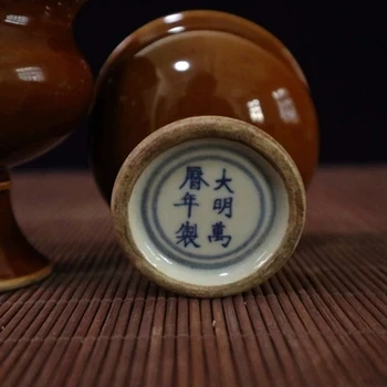Jingdezhen antikvariniai porceliano padažo glazūra ūgio vyno stiklo papuošalai