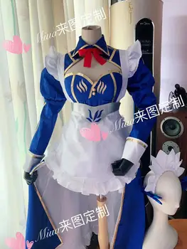 [Individualų] Anime Fate/Grand Kad Altria Pendragon Kambarinės Apranga, Suknelė Cosplay Kostiumas Moterims Halloween Carnival Nemokamas Pristatymas