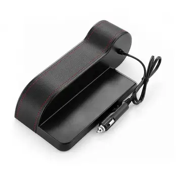 C15 Daugiafunkcį Automobilių Saugojimo Dėžutė Automobilio Sėdynės Skirtumas Organizatorius Automobilių USB Spalva Įkroviklis Atveju Maišelis, Plyšio Priekyje, Juoda Vairuotojo N1O9