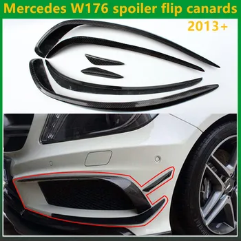 Anglies pluošto Mercedes W176 spoileris apversti canards Benz A Klasė 2013 - A200 A250 A45 priekinis bamperis tinka AMG & AMG paketas