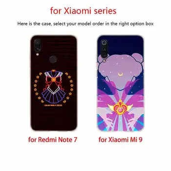 Minkšto Silikono TPU Case For Xiaomi Mi 10 8 9 CC9 A1 A2 A3 Lite SE MAX 3 mix 2s 5X 6X Graži Sailor Moon