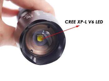 CREE XP-L V6 Aliuminio Zoomable 5 Režimai LED Medžioklės Žibintuvėlis Žibinto Lemputė su nuotolinio valdymo jungiklis Žiurkės uodega