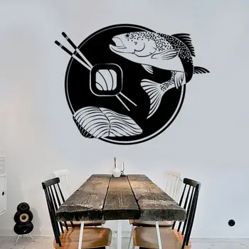 Suši Lipdukas Japonija Žuvų Maisto Decal Plakatas Vinilo Menas, Sienų Lipdukai Pegatina Quadro Parede Dekoro Freskos Suši Lipdukas