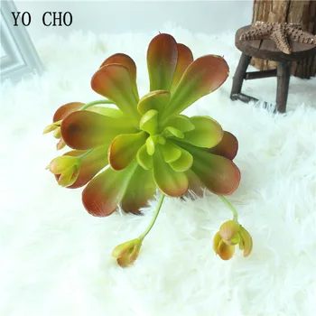 YO CHO 1PC 2 Spalvos Dirbtinės Lotus Succulents Micro Kraštovaizdžio Office Home Garden Party Dekoro 