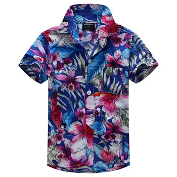 Medvilnė gėlių marškinėliai havajų marškinėliai 