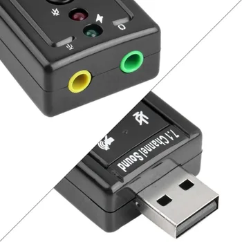 7.1 Išorinė USB Garso plokštė USB Jack 3.5 mm Ausinių Garso Adapteris Micphone Garso plokštė, skirta 