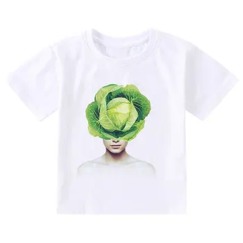 Vasaros 2020 Naujas Spausdinti Berniukai Tshirts Vegetarizmo Marškinėliai Enfant Harajuku Daržovės Vaikams Tshirts Mergaitėms Įgulos Kaklo Drabužiai