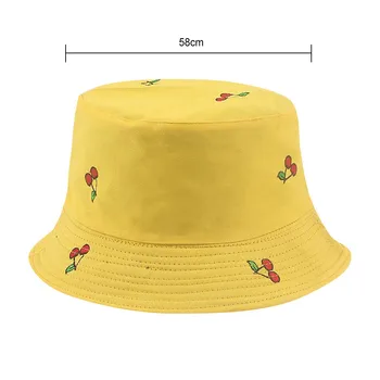 2020 Kibiro Kepurę Moterims, Sulankstomas dvipusis Žvejys Skrybėlę Vyšnių Spausdinimo Saulės Skrybėlę Kibirą Bžūp kapelusz gorras