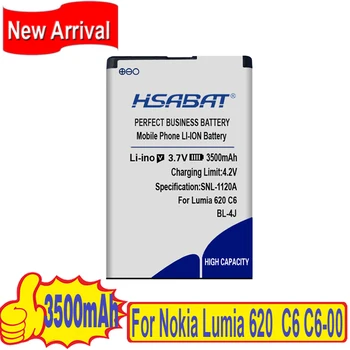 HSABAT BL-4J 3500mAh Baterija Nokia Lumia 620 Baterijos C6 C6-00 Bateria Touch 3G C600
