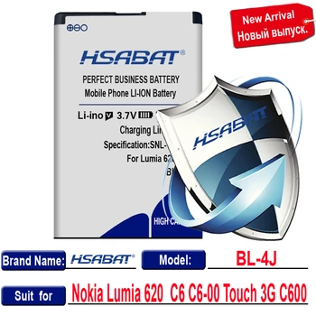 HSABAT BL-4J 3500mAh Baterija Nokia Lumia 620 Baterijos C6 C6-00 Bateria Touch 3G C600