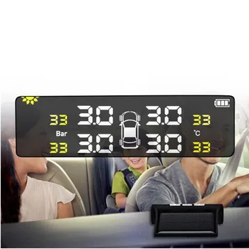 Padangų Slėgio Signalą PSSS Saulės Automobilių Aptikimo Sistema, Išorės ar vidaus Skaitmeninis LCD Ekranas Auto Automobilių Saugos Signalizacijos